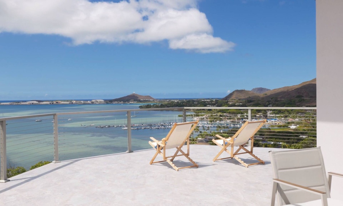 Kaneohe House | Elegant luxurious hillside retreat with awe inspiring panoramic ocean and mountain views. 90 day minimum rental.