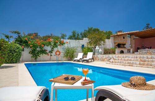 Tersanas Villa | Beachfront Villa With private Adult & Baby Pool, full privacy through tall fence
