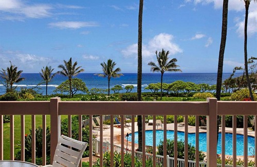 Lihue Condo | East Kauai w/ocean view lanai, open kitchen, WiFi, ceiling fans, TV, DVD–Kaha Lani 209