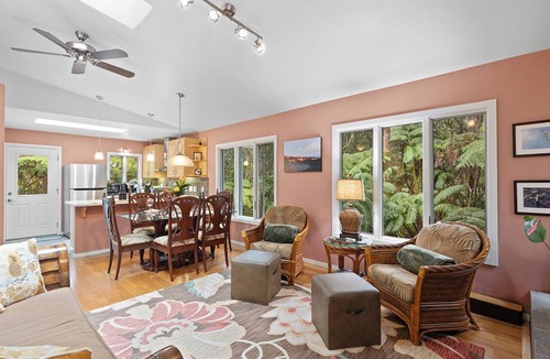 Volcano House | Liko Lehua Cottage in Volcano - Hot Tub & Fireplace - Mauna Loa Estates