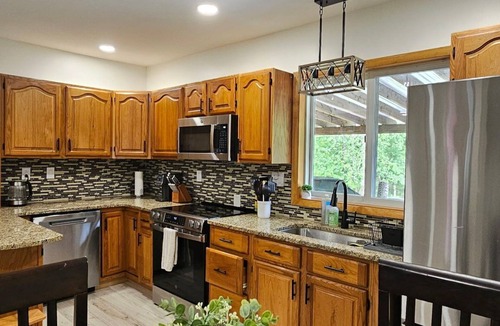 Lakeville House | Poconos Group Getaway: Hot Tub, Firepit& Pet Friendly