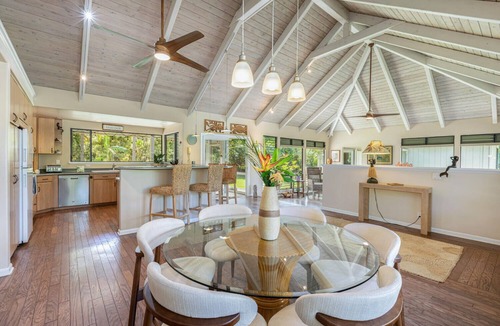 Princeville House | Walk to the beach in this lush, serene house with a private garden oasis