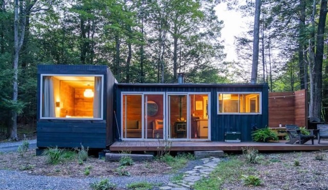 Container Cabin in the Catskills [Forest]