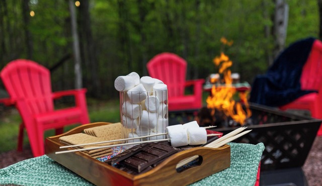 Designer Pocono Retreat Fire Pit Lake & Ski
