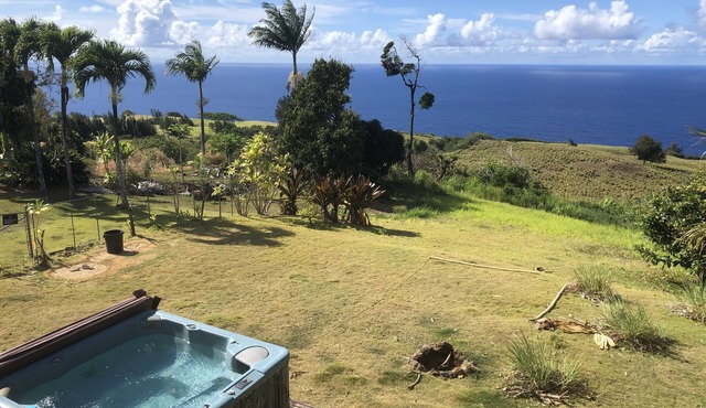 Ocean View, Hot Tub, minutes from Waipio Valley
