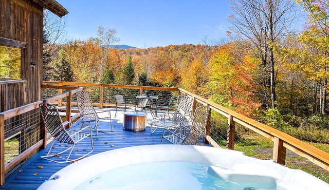 Secluded Vermont Mountain Getaway with Hot tub and Views!