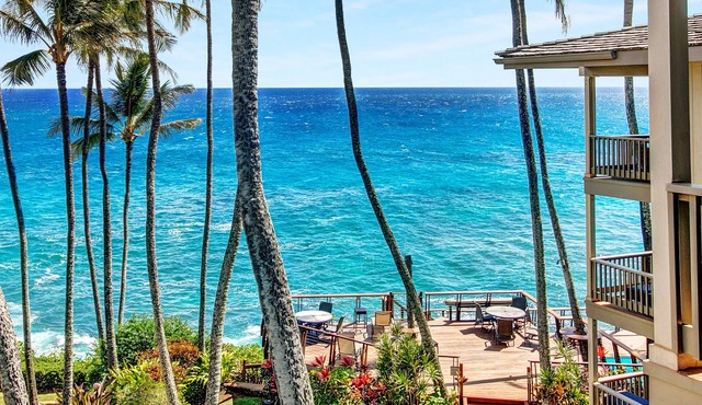 STUNNING OCEANFRONT PENTHOUSE 2Bd/2Ba *Fully Renovated, Pool * Poipu Palms Koloa