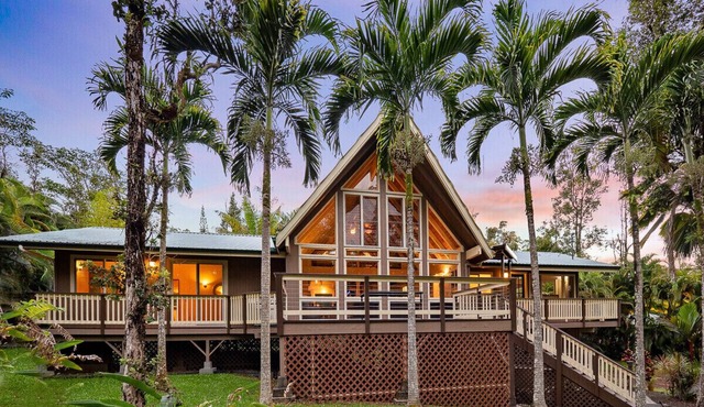 Tropical, Hawaiian-style A-frame Home