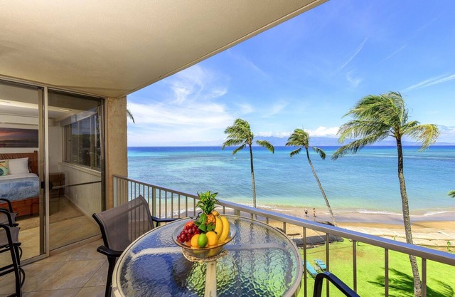 Modern Luxury OCEAN FRONT condo with Lanai & Molokai Views!-Royal Kahana 409